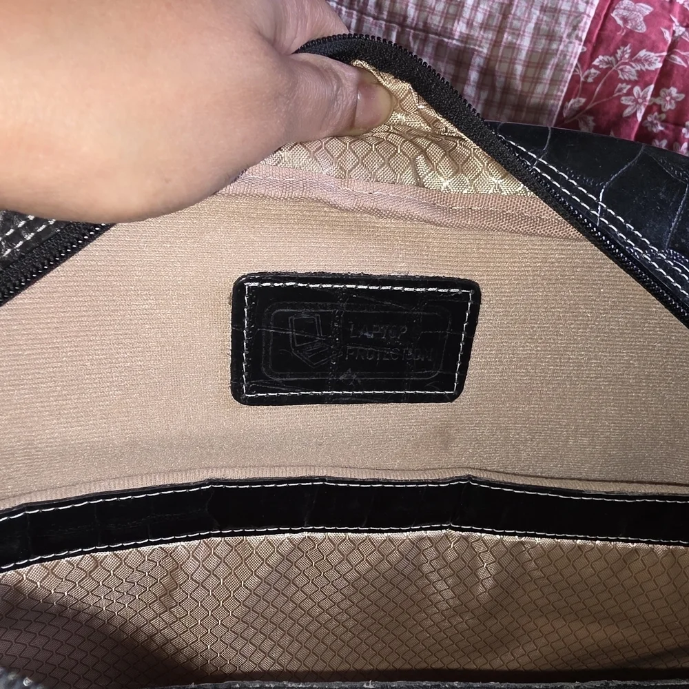 Siamod 'San Martino' Women's Leather black briefcase Laptop Case